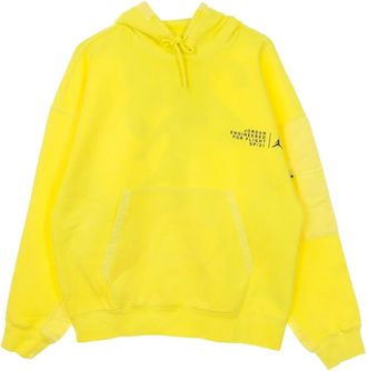 Nike Jordan Lichtgewicht Fleece Pullover Hoodie met Capuchon - Heren - Sportshirts - Geel - L - Fitness