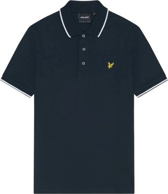 Lyle & Scott Polo Shirt met Bies - Heren - Polos - Blauw - 4XL - Katoen - Tops