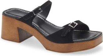 Free People Beck Slide Sandal in Black Tide Suede at Nordstrom, Size 5.5Us