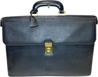 Loewe Pre-owned Briefcase Handbag - Heren - Vintage Handtas - Zwart - ONE Size - Leer - Vintage