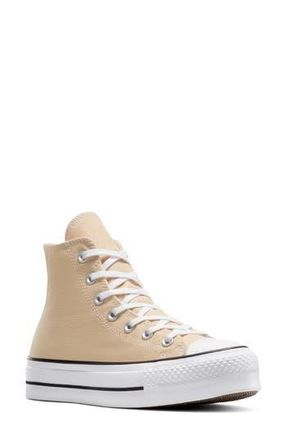 Converse Chuck Taylor All Star Lift High Top Platform Sneaker in Coastal Dune /White/Black at Nordstrom Rack, Size 9.5