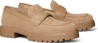 Tory Burch T Monogram Lug Sole Loafer in Noisette/canapa/noisette at Nordstrom, Size 10.5