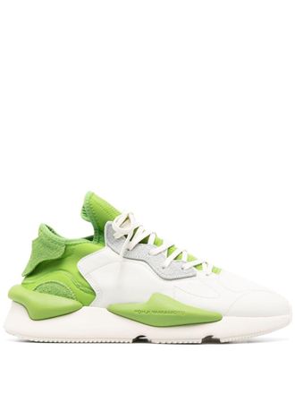Yohji Yamamoto Kaiwa panelled sneakers - men - Leather/Neoprene/Neoprene/Leather/Rubber - 11.5 - Green