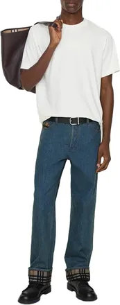 Burberry Check Jeans - Blue