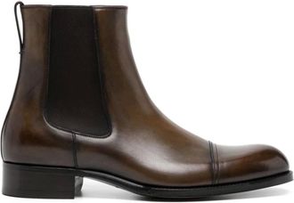 Tom Ford Chelsea Boots, male, Brown, 8 1/2 UK, Cedar Brown Leather Chelsea Boots