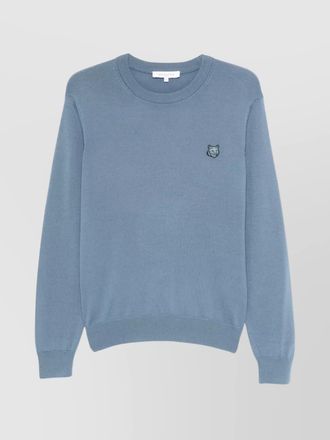 Maison Kitsun&eacute; ribbed crew neck cotton jumper