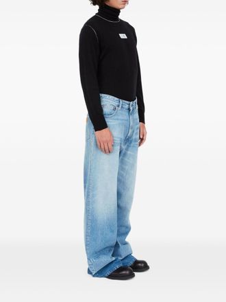Maison Margiela Faded Cotton Denim Jeans - Light Blue