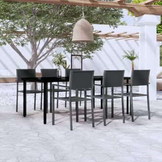 Berkfield Home 7 Piece Garden Dining Set Black