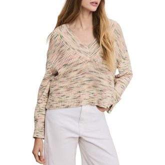 Veronica Beard Anola Space Dye Cotton Sweater in Petal Multi at Nordstrom, Size X-Small