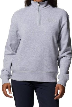 Mountain Hardwear Logo 1/4 Zip Jacket In Hardwear Grey Heather