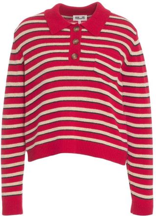 Baum Und Pferdgarten Bold Striped Polo Collar Sweater