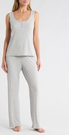 French Connection Henley Tank & Pants Jersey Pajamas in Heather Grey at Nordstrom Rack, Size X-Large