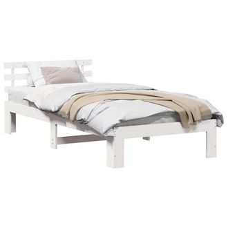 Berkfield Home White Wood Bed Frame White Wood 100 x 200 cm Minimalistic Bed Frame