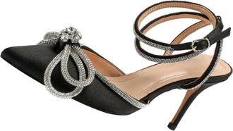 Vosarea Elegant Black Thin Heel Sandals for Women with Shiny Bow Decoration Pointed Toe Design Comfortable Strap High Heeled Shoes Stylish Summer Footwear for