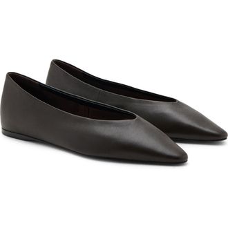 Mango Pointed Toe Flat in Chocolate at Nordstrom, Size 9.5Us