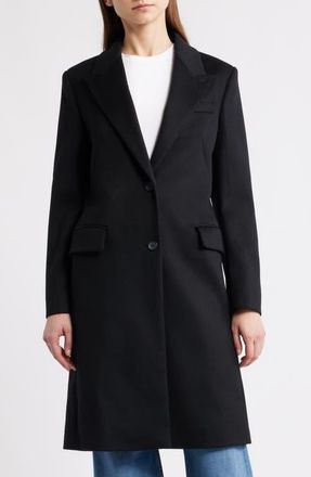 BOSS Classin Wool Coat in Black at Nordstrom, Size 10