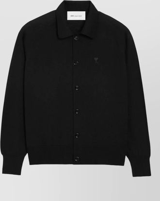 Ami crewneck jacket polo collar ribbed cuffs