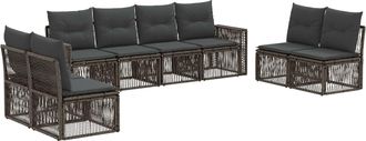 vidaXL Conjunto De Sof&aacute;s De Jard&iacute;n 8 Uds. Gris Y Gris Oscuro Vidaxl
