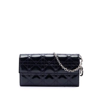 Dior Pre-owned Dior Patent Cannage Lady Wallet On Chain Ladies CZRBWR7XCP7K9XD3