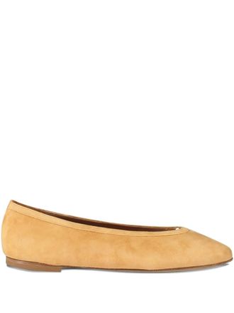 Casa Isota Dafne pointed toe ballet flats - women - Calf Suede/Calf Leather/Calf Leather/Rubber - 37 - Neutrals