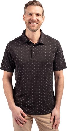 Cutter & Buck Virtue Eco Pique Tile Print Recycled Mens Polo Shirt