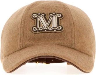 Max Mara Light Brown Embroidered Logo Baseball Hat