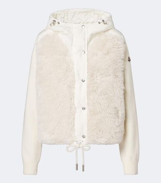 Moncler Cardigan in lana e cashmere imbottito