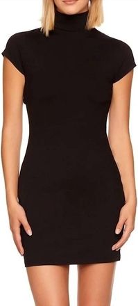 Susana Monaco Mock Neck Open Back Mini Dress In Black