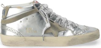 Golden Goose Baskets Mid Star Cuir Argent&eacute;
