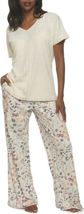 Felina Josephine Crinkled Jersey Pajamas in Whisper White at Nordstrom, Size X-Large