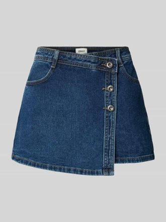 Only Regular Fit Jeansskort aus reiner Baumwolle Modell LESLY in Jeansblau, Gr&ouml;&szlig;e XL