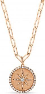 Allurez Diamond Star Paper Clip Pendant Necklace 14k Rose Gold (0.43ct)