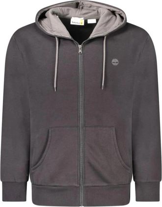 Timberland Klassieke Katoenen Sweater met Geribbelde Manchetten - Heren - Vesten met rits - Zwart - M - Katoen - Hoodies & sweatvesten