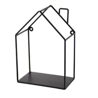 Trade Shop Trade Shop - Mensola Bacheca Parete Metallo Moderno Nero 17x10x25cm Casetta Industrial 822278