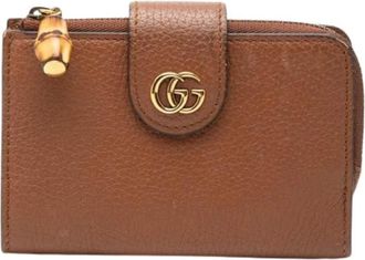Gucci Pre-owned Bamboo Portemonnee (bi-fold) - Dames - Vintage Accessoires - Bruin - ONE Size - Leer - Vintage