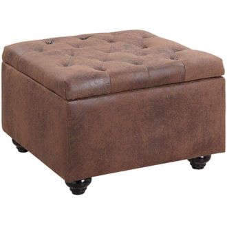 Vente-Unique Vente-unique - Pouf con vano in microfibra invecchiata lomai - Marrone