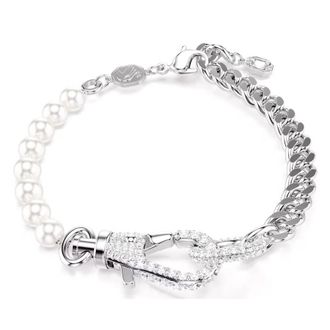Swarovski Dextera Crystal Pearl Rhodium Plated Bracelet