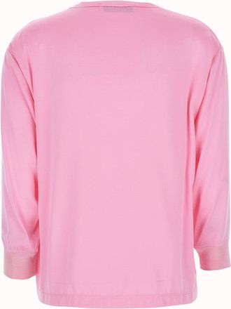Jucca Womens Long Sleeve Top Pink Blouses Shirt