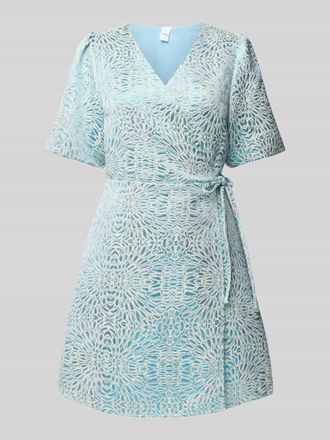 Vero Moda Wickelkleid mit Puff&auml;rmeln Modell JACKY in Blau, Gr&ouml;&szlig;e 40