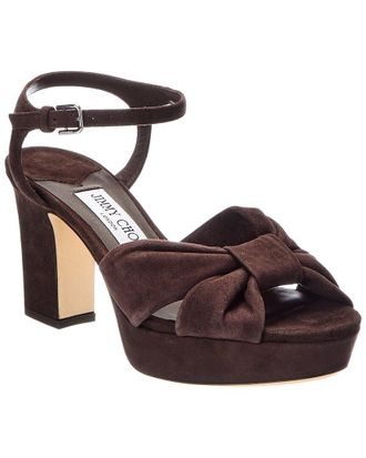 Jimmy Choo London Heloise 80 Suede Platform Sandal