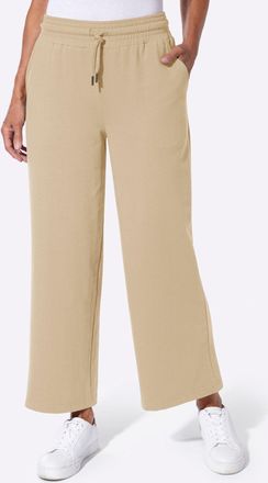 Casual Looks Sweathose CASUAL LOOKS, Damen, Gr. 36, Normalgr&ouml;ssen, beige, 50% Baumwolle, 50% Polyester, unifarben, Hosen Sweathose