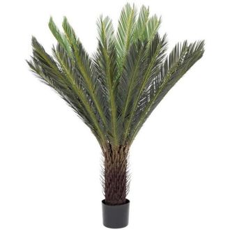 BIZZOTTO Pianta artificiale Palma Cycas con foglie e rami in PE, vaso in plastica -80x80x100h cm