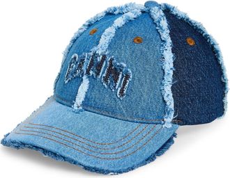 Ganni Denim Patchwork Cap in Multicolour at Nordstrom