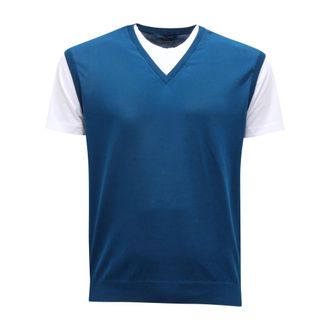Daniele Fiesoli Round-neck Knitwear, male, Blue, Size: M Maglia Dry Cotton