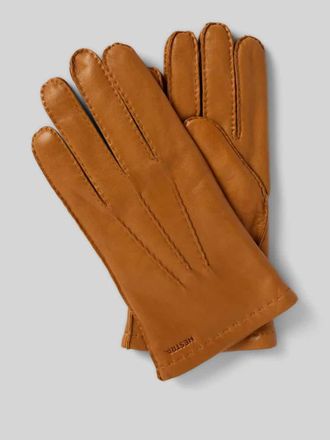 Hestra Lederhandschuhe mit Woll-Futter Modell Edward in Cognac, Gr&ouml;&szlig;e 10,5