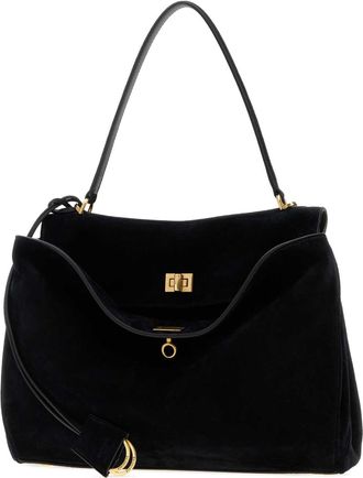 Balenciaga Womens Rodeo Top Handle Bag Black Calf