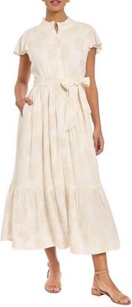 London Times Ruffle Tiered Maxi Dress in Ivory/Tan at Nordstrom Rack, Size X-Large