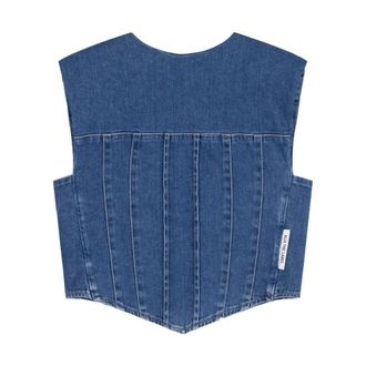 ALIX The Label Alix The Label - Denim Corset Top - Dames - Tops - Blauw - Maat: L Denim