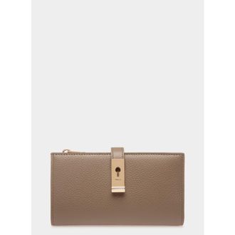 Bally Lock Me Long Wallet in Grained Leather in Brown at Nordstrom