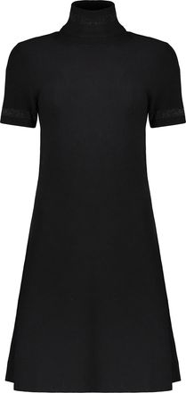 Herno Elegant Black Dress With High Collar
